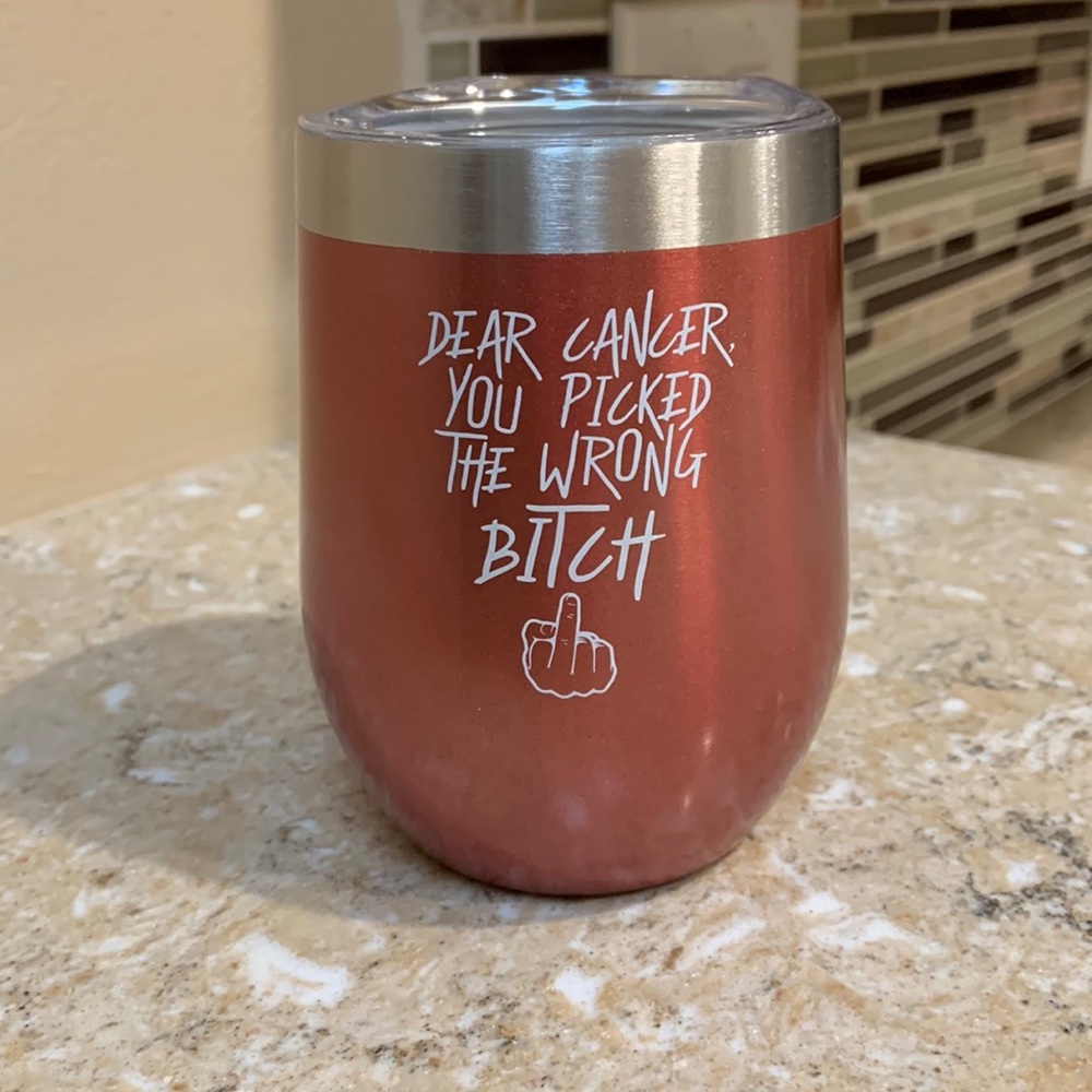 Tumbler - Dear Cancer You picked the wrong beep- Breast Cancer Awareness